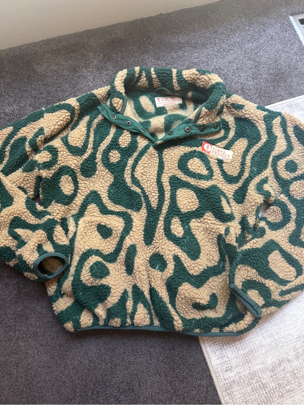 Parks Project XS Yellowstone Geysers Fleece Snap Neck Pullover Pockets